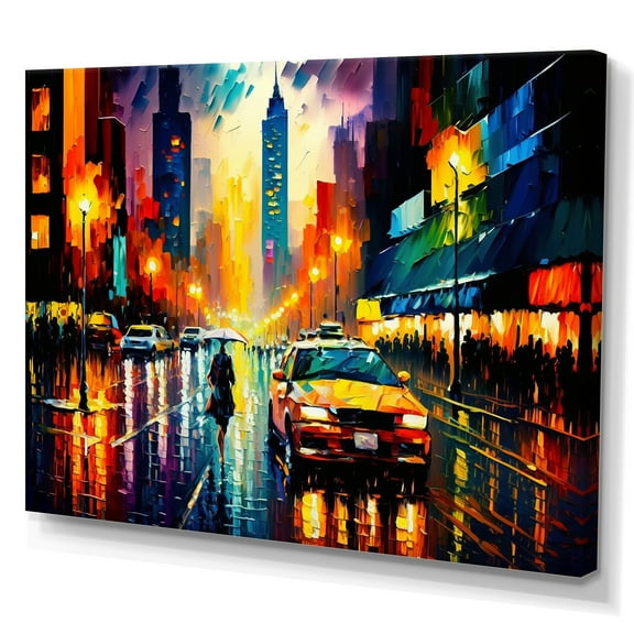 Designart Colorful Manhattan Time Square III Canvas Wall Art