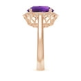 thumbnail image 5 of ANGARA Natural 4.75 Ct. Amethyst with Diamond Halo Ring in 14K Rose Gold for Women (Ring Size: 6.5), 5 of 11