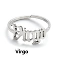 thumbnail image 2 of DPTALR Twelve Constellation English Letter Ring Opening Stainless Steel Adjustable Ring, 2 of 2