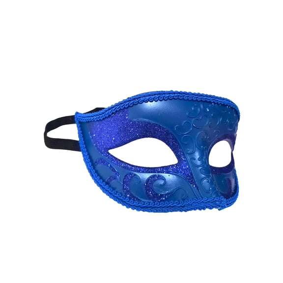 Dark Blue Venetian Men Mask Elastic Strap Masquerade Mardi Gras
