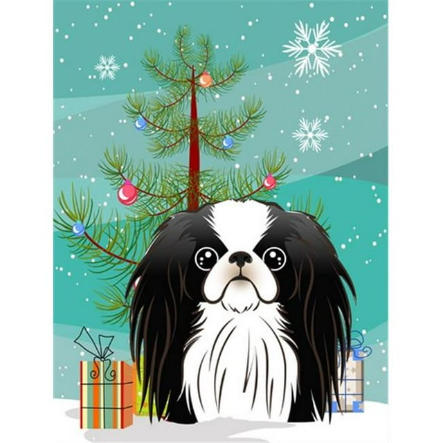 Christmas Tree And Japanese Chin Flag Garden Size