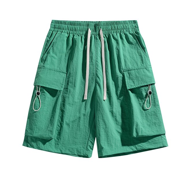 pstuiky Pantalones cortos para hombre, Pantalones cortos casuales de cintura elástica de color sólido a la moda para hombre Pantalones cortos de entrenamiento