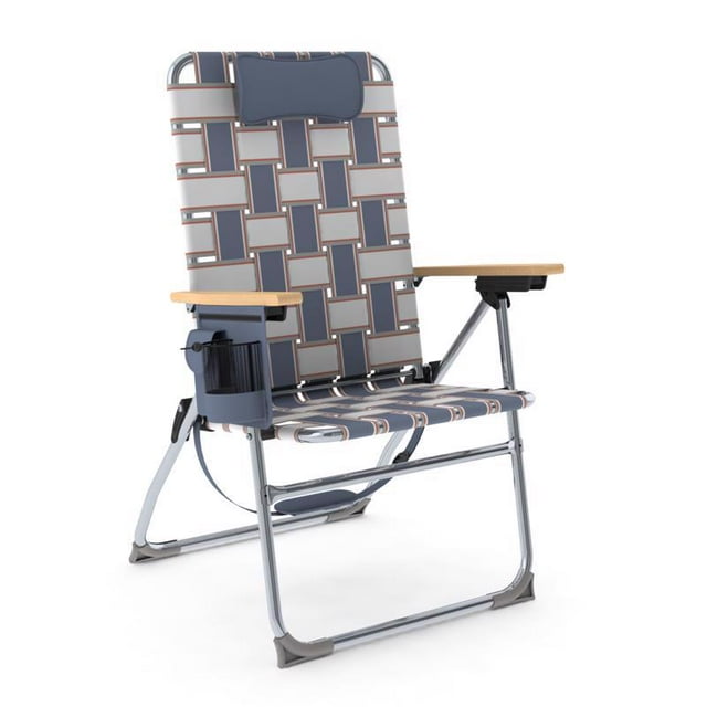 Silla web plegable Camp & Go de 4 posiciones, color azul/gris, retro