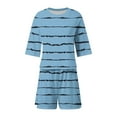 thumbnail image 7 of biudgviw Pajama Sets for Women 2 Piece Print Short Sleeve Loungewear Comfy Soft Crew Neck T-Shirts with Elastic Waist Shorts Sleepwear Set, 7 of 7