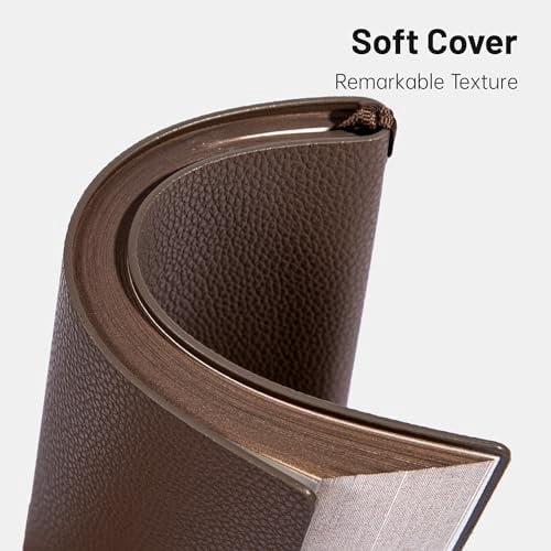 Quivanta Lined Journal Notebook for Men & Women,176 Pages A5 Medium Size, Softcover Leather Journals for Writing, College Ruled Notebook for Work & School, 100 GSM Thick Paper (5.7'' x 8.3'') (Taupe)