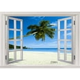 thumbnail image 3 of GreenDecor 7x5ft Tropical Beach Out of the Window Scenery Photography Backdrop Studio Background Photo Backdrops Studio Props, 3 of 5