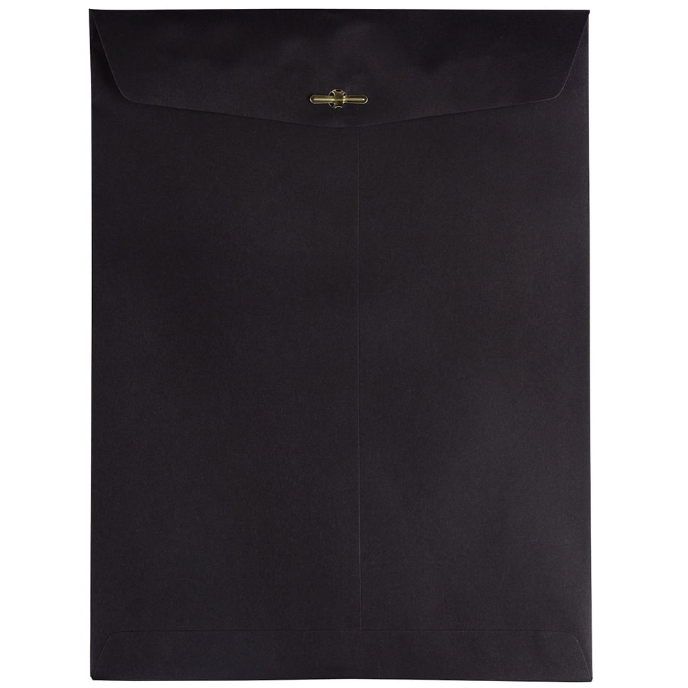 JAM Paper 9 x 12 Clasp Envelopes, Black, 100 per Pack