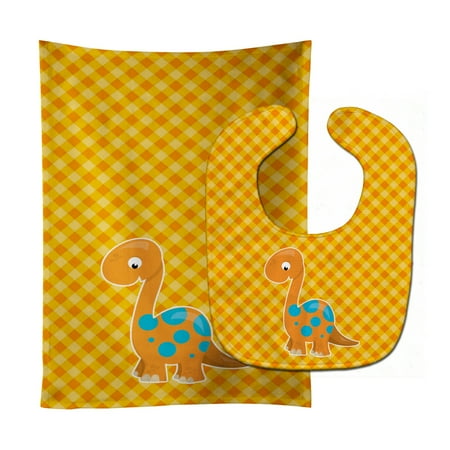 

Carolines Treasures BB6896STBU Brontosaurus Dinosaur Baby Bib and Burp Cloth 11 x 18 multicolor