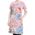 thumbnail image 5 of Pioneer Flower Floral Print Pattern Apron-Garden Aprons for Women with Pockets-Cotton Linen Waterproof Kitchen Cooking Gardening Aprons Adjustable for Kitchen,Cooking,BBQ and Salon 33x27 Inch, 5 of 7