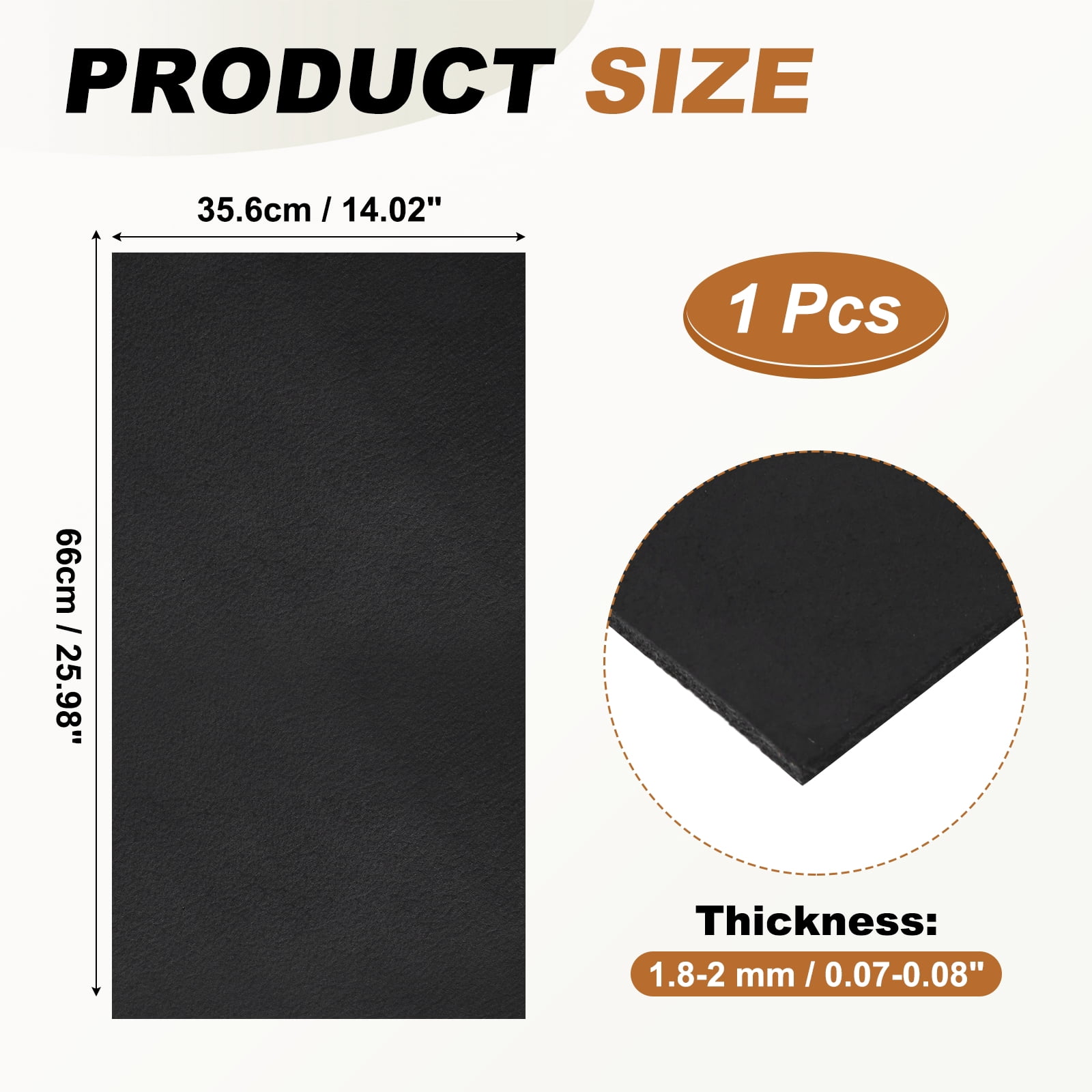 Uxcell Genuine Leather Sheets, 26" x 14" 4-5 oz (1.8-2mm) Thick Full Grain Leather Sheet Tooling Precut for Carving Engraving Molding Embossing Stamping, Black