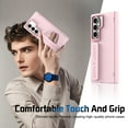 thumbnail image 3 of For Samsung Galaxy Z Fold 6 with Lens Folded Kickstand, Shockproof Full-body Case Built-in Tempered Glass Screen Protector Rugged Wristband Grip Magnetic Hinge Protection Cover,Pink, 3 of 10