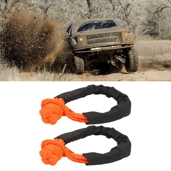 Synthetic Soft Shackles, 7 Tons Tensile Force Long Durability Orange Soft Shackle Recovery Rope Oxford Cloth For Trailer Rescue