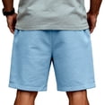 thumbnail image 4 of GrmtClth Father's Day Gift Casual Dad Papa Print American Flag Shorts Vintage 4th Of July Patriotic Shorts Fashion Comfortable Elastic Drawstring Independence Day Clothing Light Blue 2XL, 4 of 4