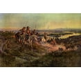 thumbnail image 2 of Russell, Charles Marion 32x23 Gold Ornate Wood Framed with Double Matting Museum Art Print Titled - Salute of the Robe Trade, 2 of 4