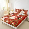 thumbnail image 4 of Manfei Santa Claus Full Size Sheets for Kids, Kawaii Snowman Reindeer Bed Sheets, Christmas Flower Sheet Sets, Breathable Home Decor, 4pcs, 4 of 7