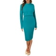 thumbnail image 3 of Women's 2 Piece Knitted Dress Set - Long Sleeve Pullover Top + Bodycon Midi Dress, Polyester for Winter, 3 of 4