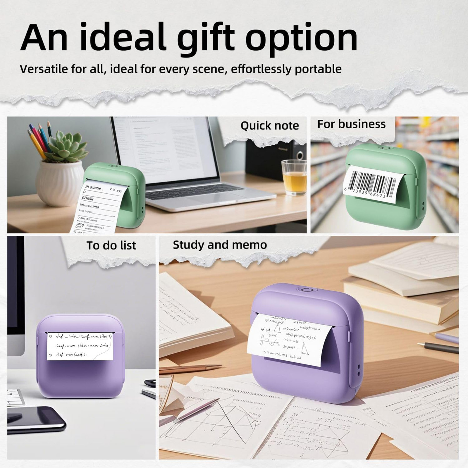 Rechargeable Portable Miniature Sticker Printer For Instants Label Receipt Photo Printing Easy Wireless Operations