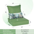 thumbnail image 4 of Aoodor 23" x 26" Patio Chair Cushions Set, Memory Foam Outdoor Deep Seat Cushions (1 Seat, 1 Back, 1 Lumbar Pillow) - Green, 4 of 8