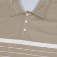 thumbnail image 7 of QUINDOS Short Sleeve Mens Shirts Casual Polo Collared Shirts Loose Striped Summer Moisture Wicking T-shirts, 7 of 7