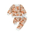 thumbnail image 1 of Faithtur Bambin 2 Pièces Tenues Nouveau-Né Rugby Imprimé Manches Longues Col Rond Sweat-Shirt et Pantalon Ensemble Bébé Garçons Filles 2 Pièces Costumes, 1 of 9