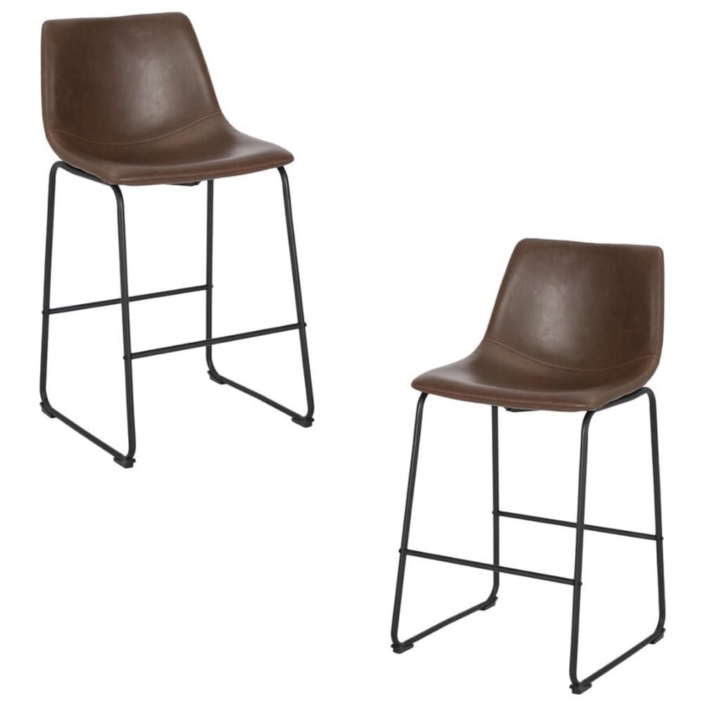 TABOURET LANDON en marron ENSEMBLE DE 2