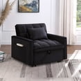 thumbnail image 4 of Lunale 3-in-1 Convertible Sleeper Sofa Chair Bed, Lounge Chair Indoor, Modern Single Couch for Living Room, Small Spaces, Black Velvet, 4 of 8