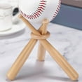 thumbnail image 4 of 8 Sets Baseball Stand Baseball Holders for Balls Display Baseball Bat Wooden Display Stand Holder Display Baseball, 4 of 7