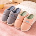 thumbnail image 4 of Winter Waterproof Cloth Indoor Mules Couple Non-slip Slides Warm Fluffy Slippers for Women Men Ladies Home Casual Cotton Shoes (Beige,40-41), 4 of 7