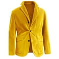 thumbnail image 2 of Zimjoy Yellow Sport Coats for Men Slim Fit Casual Blazer Jacket One Button Vintage Corduroy Suit Jacket Business Work Office Blazers Jackets Wedding Party Sport Coats, Yellow 3XL, 2 of 5