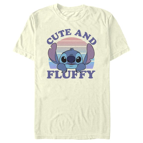 Men's Lilo & Stitch Cute and Fluffy Graphic Tee Beige Large