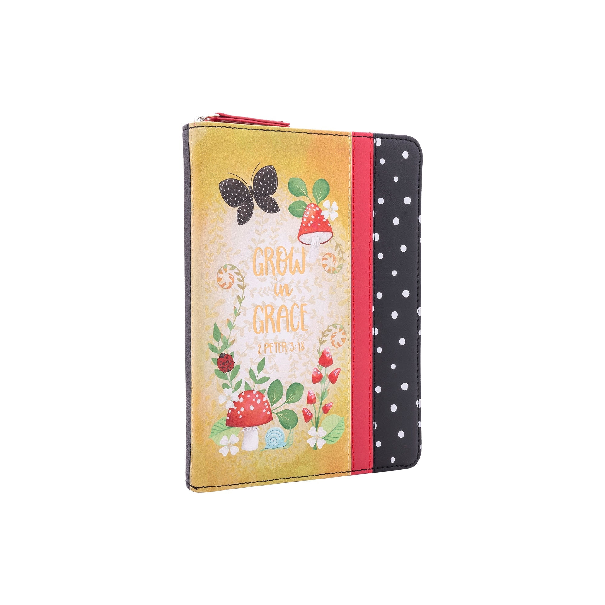 Zippered Faux Leather Journal: Grow in Grace 2 Peter 3:18