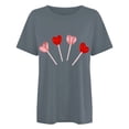 thumbnail image 5 of EQWLJWE Womens Love Shirts Valentine's Day Shirt Love Letter Heart Graphic Short Sleeve Crewneck Tshirt Valentine Gift Tee Tops Gifts for Your Mother Gray(S-3XL), 5 of 5