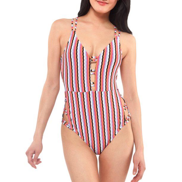 公式通販 ジェシカシンプソン Jessica Simpson レディース ワンピース 水着 ビーチウェア Got The Groove Double Strap Plunge One Piece Blue Mi 早割クーポン Theblindtigerslidell Com