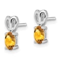 thumbnail image 2 of Auriga Fine Jewelry 925 Sterling Silver Rhodium-plated Citrine Stud Earrings for Women, 2 of 6