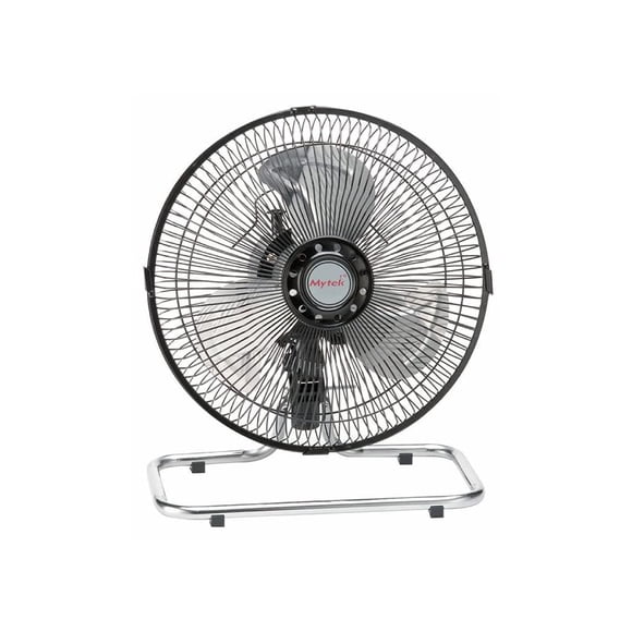 Ventilador de piso 2 en 1 Mytek 3357, metálico de 10", 3 Velocidades, Oscilante 90°, Uso de Mesa O Pared, Compacto y Duradero – Negro