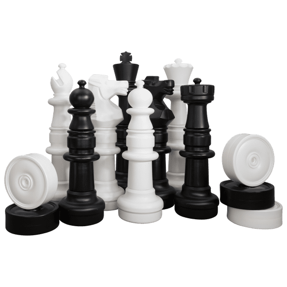 MegaChess Outdoor Chess Set Giant with 37" King Bundle, Board & Checker Set