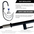 thumbnail image 5 of Stylish 17 ¼" Ht Single Handle Matte Black Pull Down Kitchen Faucet K-141N, 5 of 11