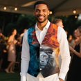 thumbnail image 4 of Yuyamidu Fire Lion Men's Formal Suit Vest Fit for Business or Casual Dress Size 4XL Slim Fit Waistcoat with Pockets Fashion Daily Wear Clothing, 4 of 7