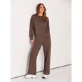 thumbnail image 4 of Traje de Dos Piezas para Mujer: Sudadera de Larga y Pantalón de Otoño. Traje Informal. Color Café XXL, 4 of 9