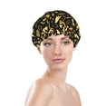 thumbnail image 2 of glod Skull snake bird Shower Cap, Reusable Bath Hair Hat for all Hair Lengths Hair Cover with Elastic Band Double Waterproof Layers Bathing Hat, 2 of 5