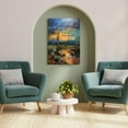 thumbnail image 2 of AVOI Vintage Landscape Cactus Oil Painting Canvas Wall Art Rustic Farmhouse Picture Country Mountain Calming Painting Prints Artwork for Bedroom Kitchen Unframe: 12x12in, 2 of 3