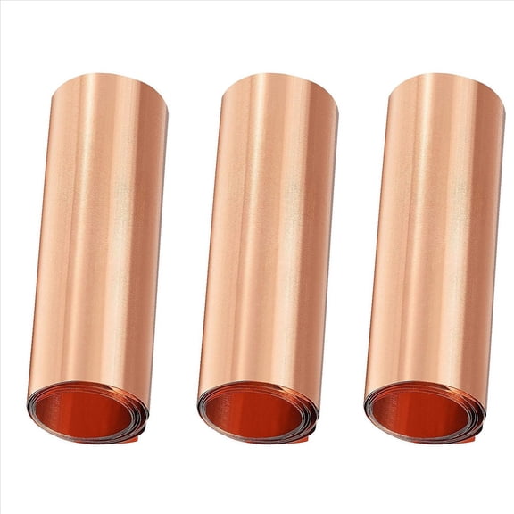3X Copper Sheet Roll, Metal Foil Plate 1000mm x 100mm x 0.01mm3 * Copper Sheet Roll