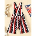 thumbnail image 3 of Wassery Independence Day Toddler Girl Summer Suspenders Jumpsuit Stars Stripes Sleeveless Rompers Pants 4th of July Outfits, 3 of 8