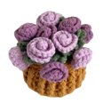 thumbnail image 1 of Posavasos de flores de ganchillo, posavasos de rosas hecho a mano, flores en maceta, ramo de rosas decorativo, posavasos con cesta, regalo para familiares y amigos amantes de las flores., 1 of 8