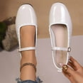 thumbnail image 2 of HAOTAGS Women Mary Jane Flats,Buckle Strap Casual Pumps Pointy Toe Dress Shoes White, 2 of 2