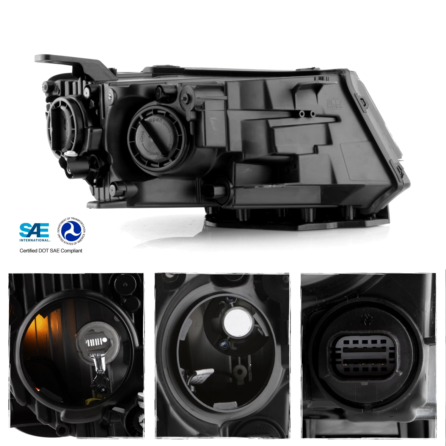 AKKON - Fits 2017-2021 Jeep Compass Halogen OE Style Headlights