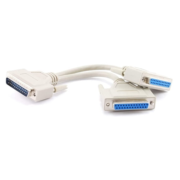 Cablesonline Cable De Impresora Con Divisor En Y Paralelo Macho/Doble Hembra Db25 De 8 Pulgadas (Ys-005)