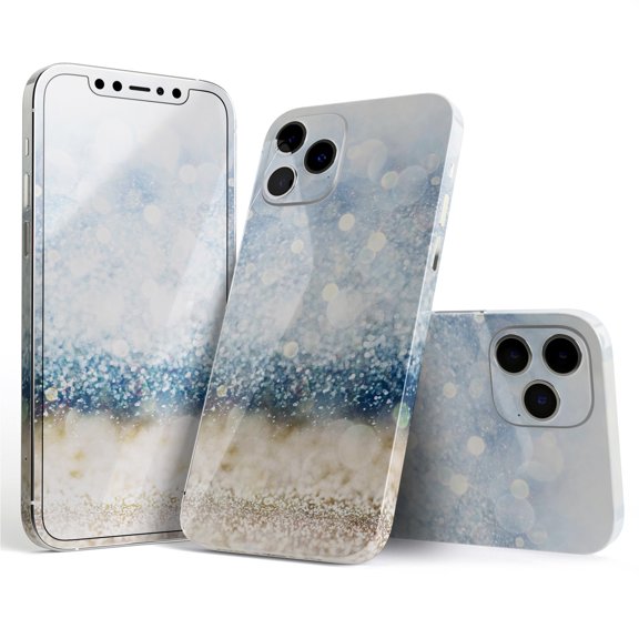 DesignSkinz Unfocused Blue and Gold Sparkles Full-Body Skin Decal Wrap Cover for iPhone 16