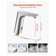 thumbnail image 3 of Touchless Bathroom Sink, Automatic Sensor Faucet, Hands-Free Water Mixer - Brushed Silver, 9/16 inch Pipe, Hot & Cold Adjustable, Battery Operated, 3 of 9