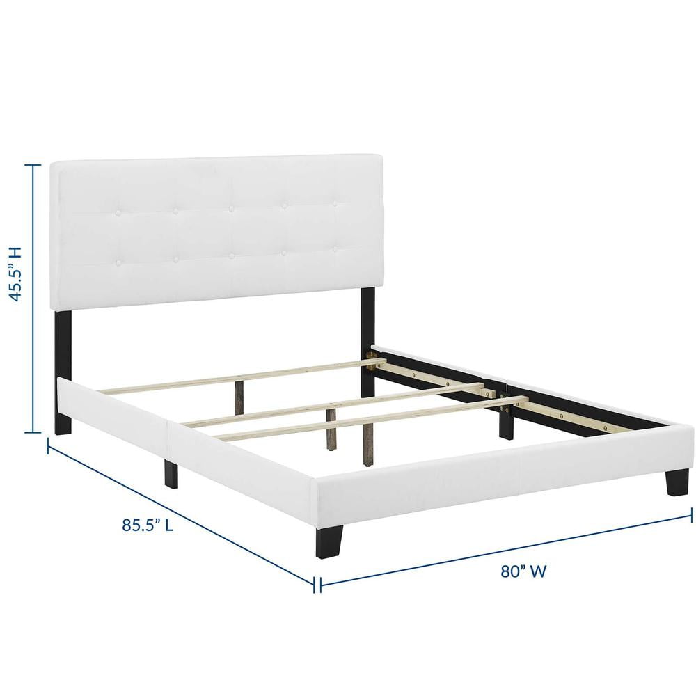 Modway Amira King Modern Upholstered Polyester Fabric Bed in White